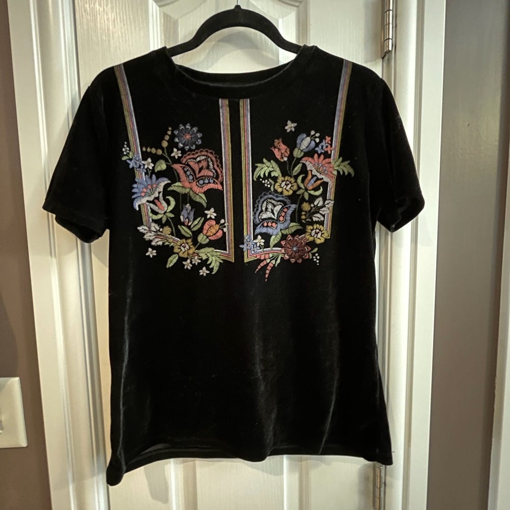 Zara Trafulac Velvet Tee Shirt